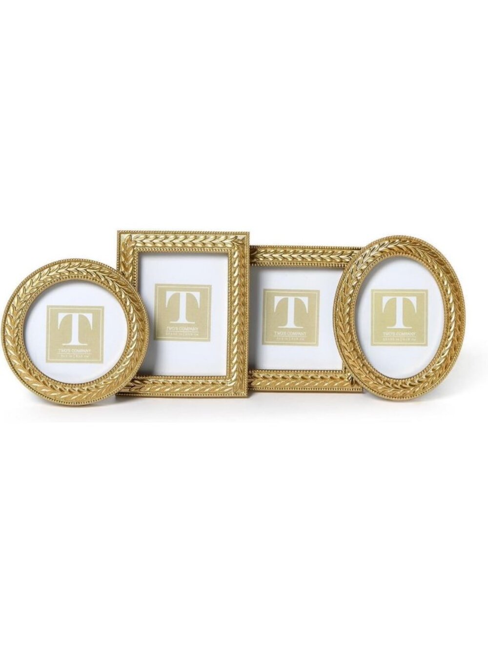 Elegant Gold Photo Frame Set of 4 - Round, Oval, Square, Rectangle - Home Decor